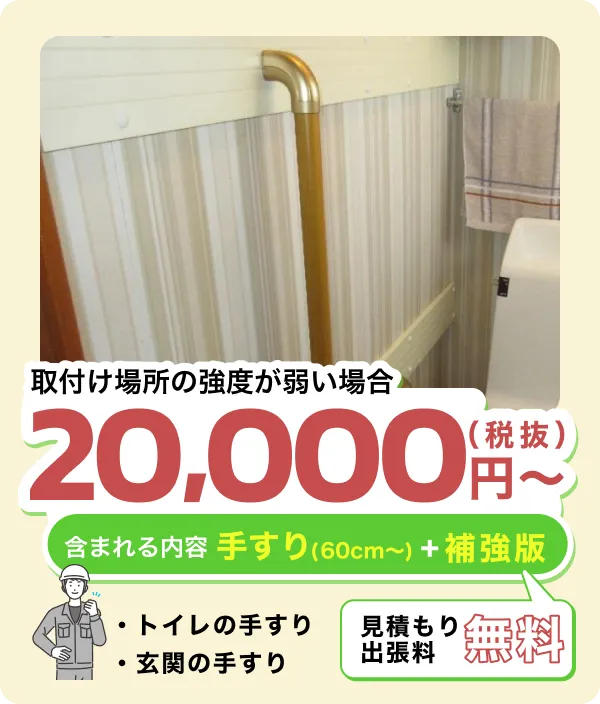 取付け場所の強度が弱い場合